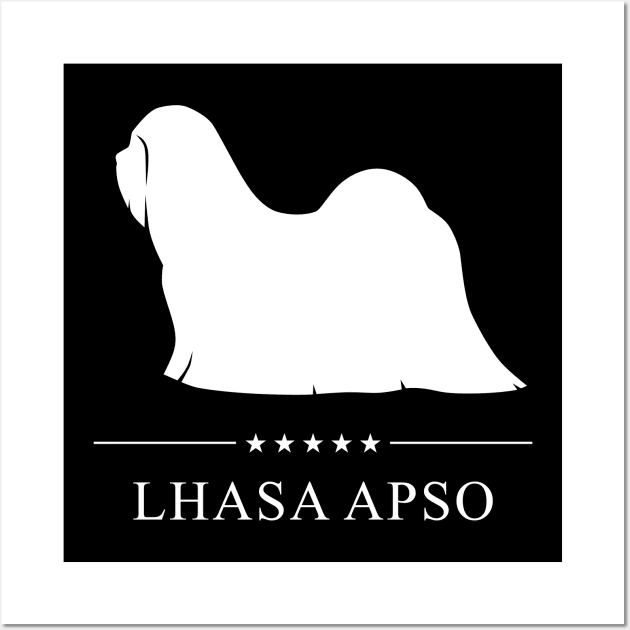 Lhasa Apso Dog White Silhouette Wall Art by millersye